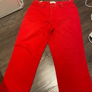 Red Calvin Klein low -rise pants